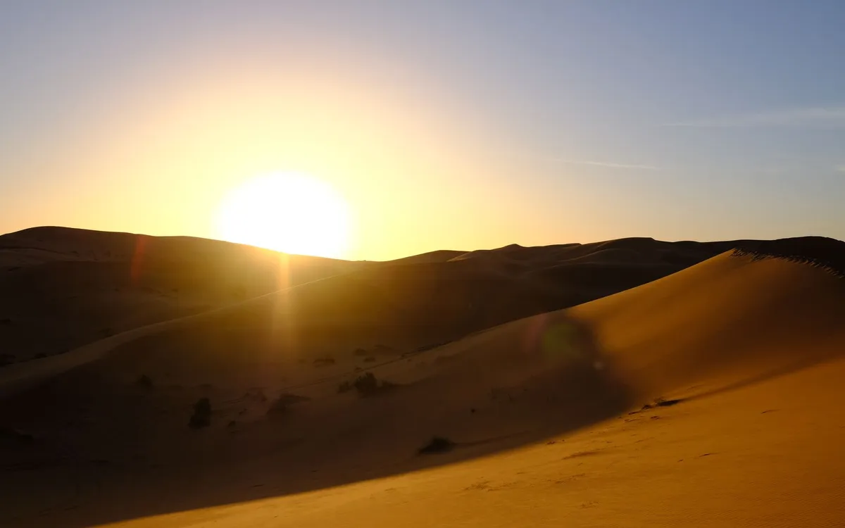 The Egyptian desert under the sun