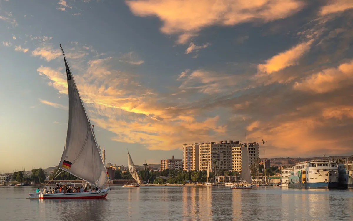 A traditional sailing boat on the Nile